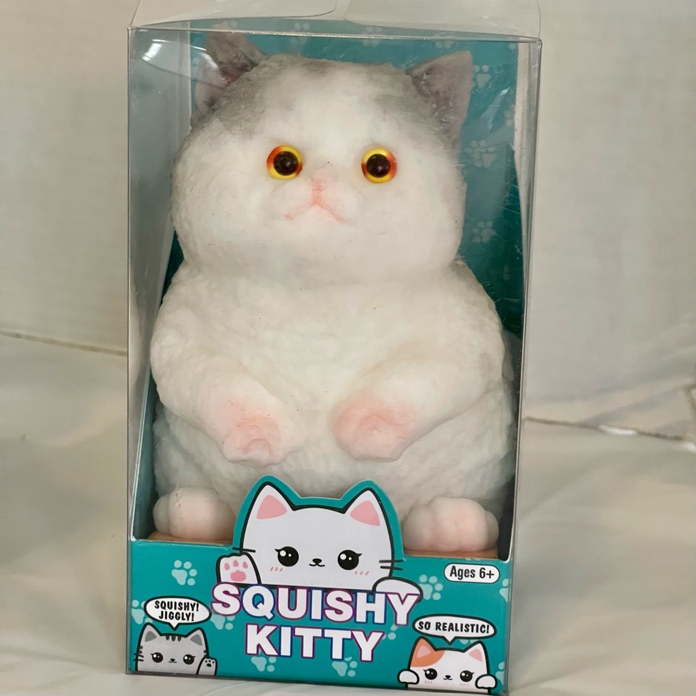 Mega Squishy Kitty Squeeze it. Stretch it. Wiggle it.
Feel your stress melt away